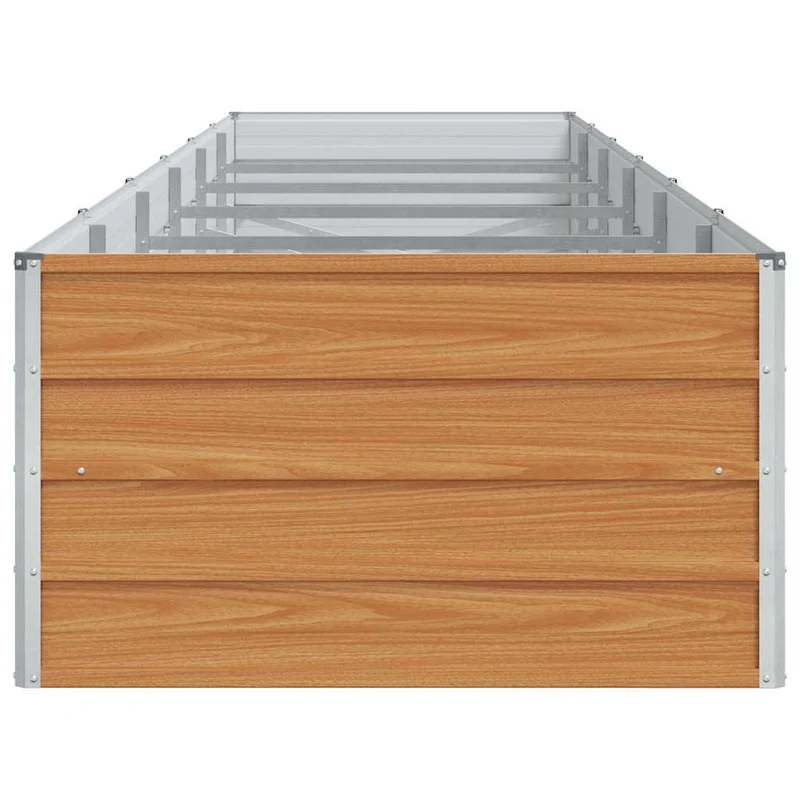 Jardinière surélevée à drainage intégré extérieure 480 x 80 x 45 cm en acier galvanisé marron clair 02_0059028