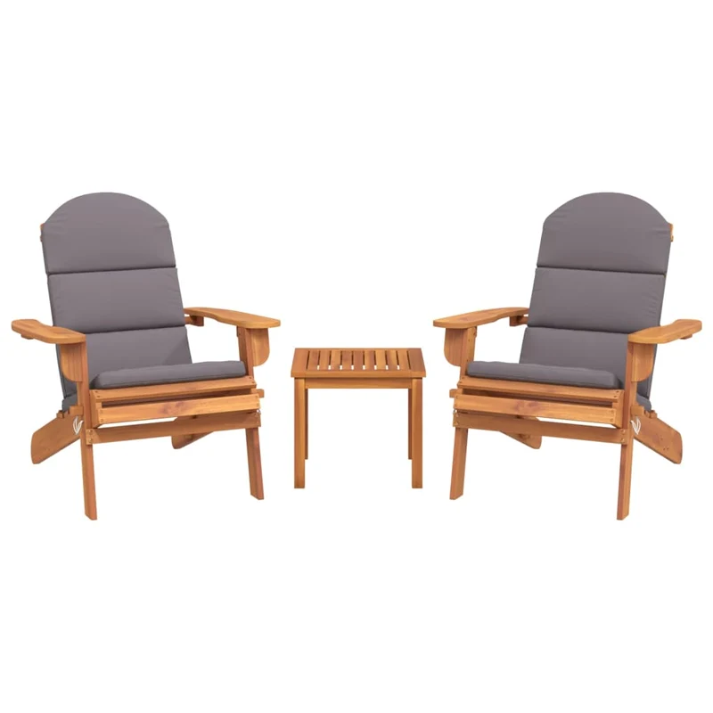 Ensemble de Salon de jardin meuble d'extérieur ensemble de mobilier adirondack 3 pièces bois acacia solide 02_0014210