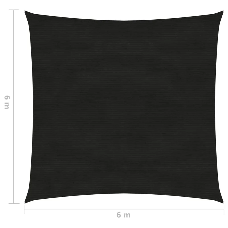 Voile d'ombrage 160 g/m² noir 6 x 6 m PEHD 02_0009224