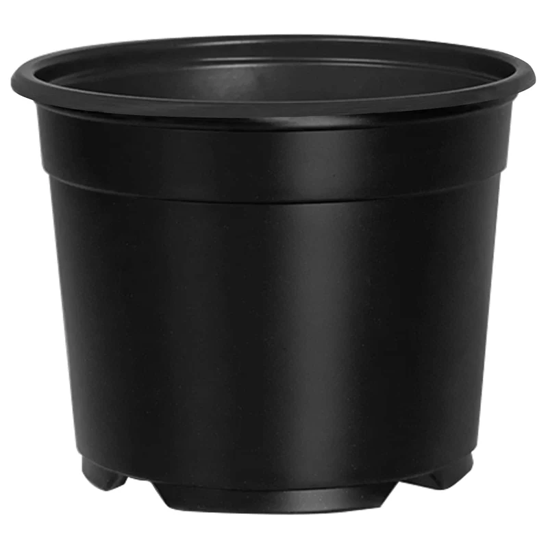 Lot de 200 pots à fleurs cylindriques 15 x 12,5 cm pratiques modernes en plastique noir 02_0059664
