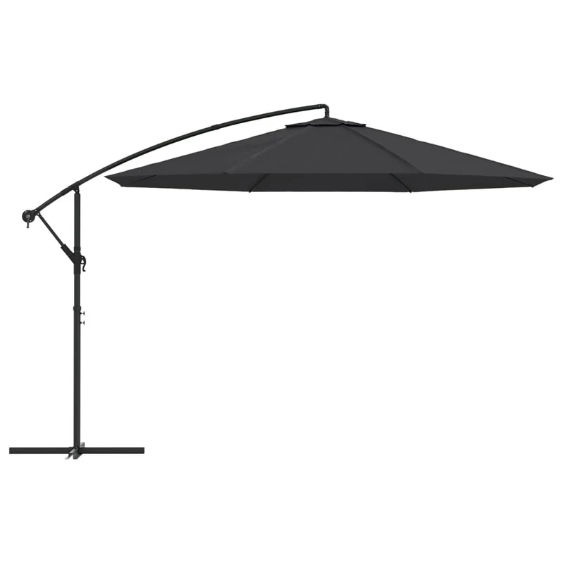 Parasol déporté avec mât en aluminium 350 cm noir 02_0008482