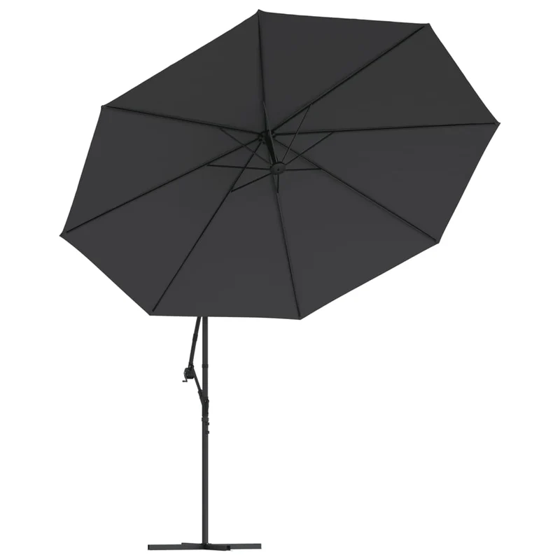 Parasol déporté avec mât en aluminium 350 cm noir 02_0008482