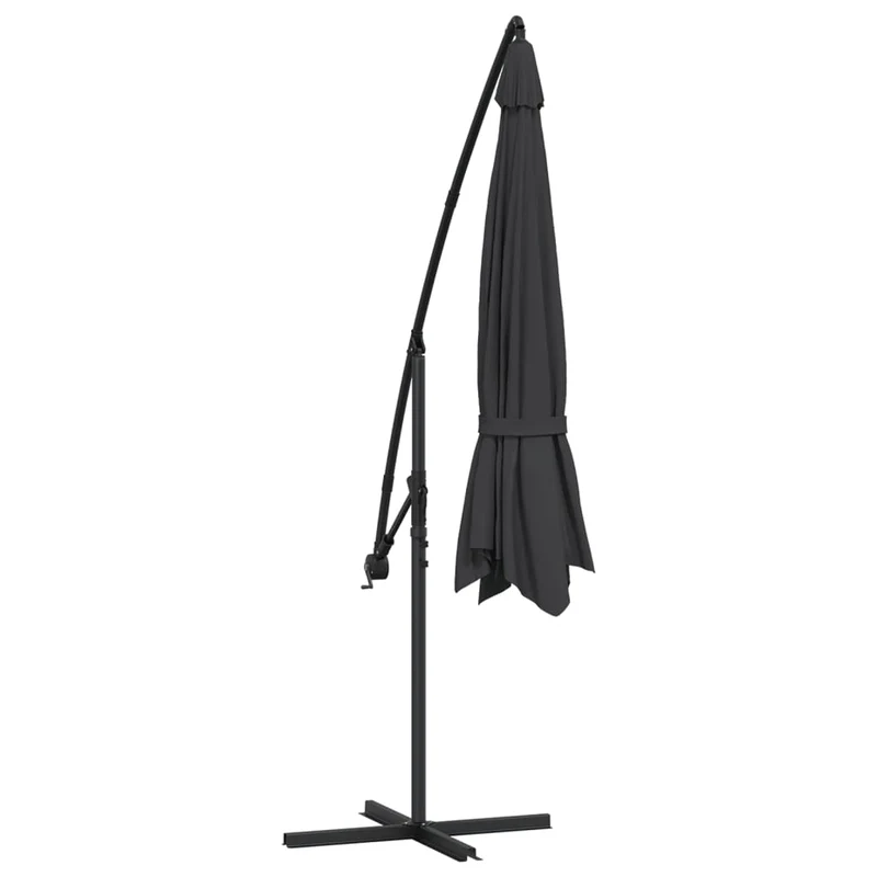 Parasol déporté avec mât en aluminium 350 cm noir 02_0008482