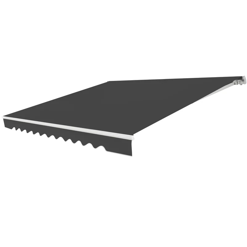 Store banne rétractable 3,6 x 3 m protection solaire ajustable angle 5-35° design moderne en aluminium gris 20_0013635