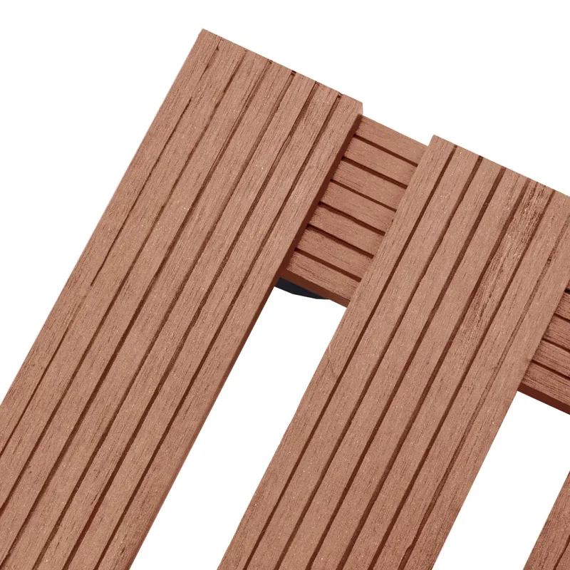 Lot de 2 chariots à plantes pratiques avec roulettes 30 x 30 x 7,5 cm en WPC marron 02_0046084