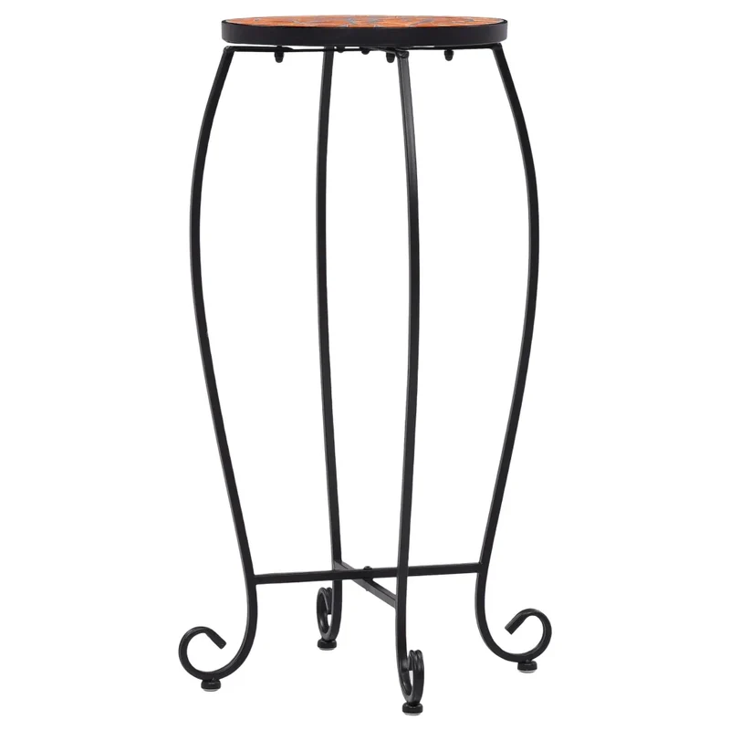 Lot de 3 tables d'appoint curvilignes modernes jardin balcon 30 x 70 cm 25 x 60 cm 20 x 50 cm en céramique terre cuite 02_0045920