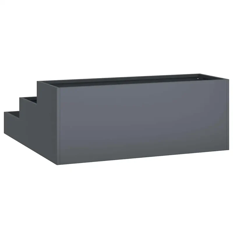 Cache-pot de jardin 90 x 90 x 35 cm résistant aux intempéries design moderne en métal anthracite 02_0052050