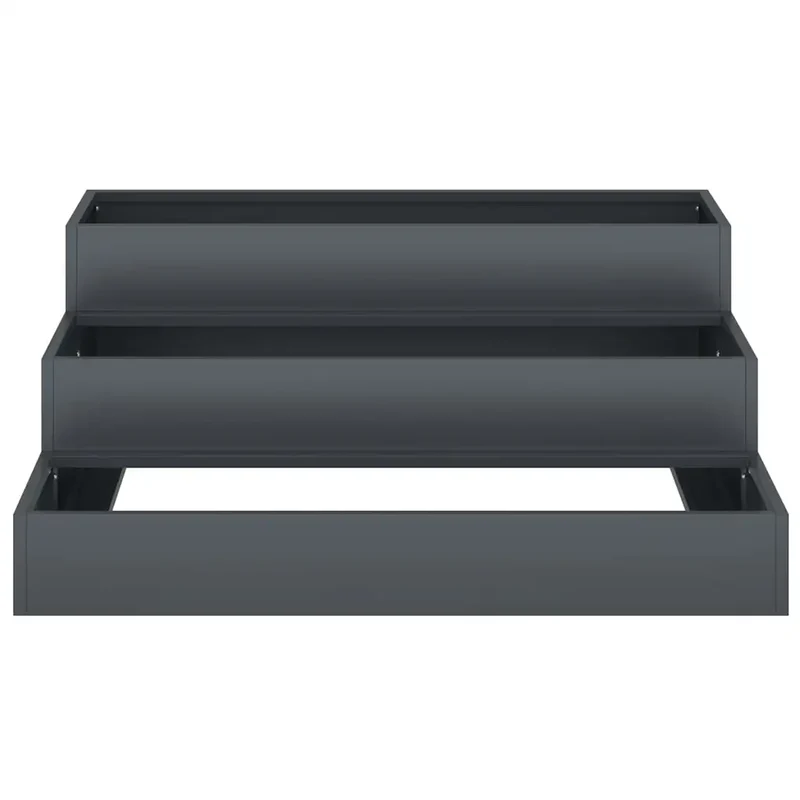 Cache-pot de jardin 90 x 90 x 35 cm résistant aux intempéries design moderne en métal anthracite 02_0052050