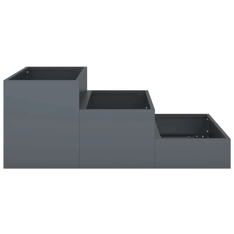 Cache-pot de jardin 90 x 90 x 35 cm résistant aux intempéries design moderne en métal anthracite 02_0052050