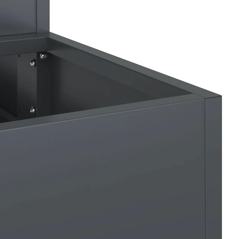 Cache-pot de jardin 90 x 90 x 35 cm résistant aux intempéries design moderne en métal anthracite 02_0052050
