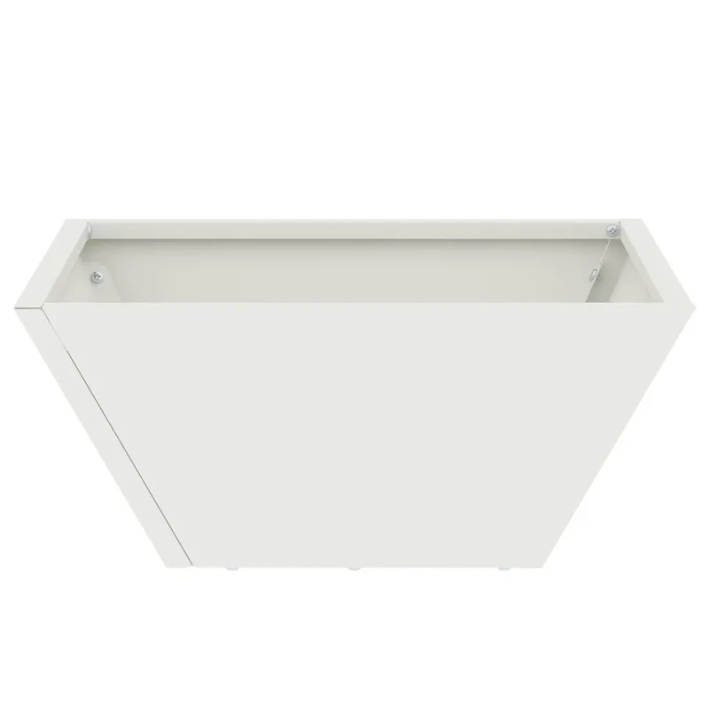 Cache-pot de jardin trapézoïdal moderne polyvalent pour extérieur 35 x 35 x 15 cm en acier laminé à froid blanc 02_0052356