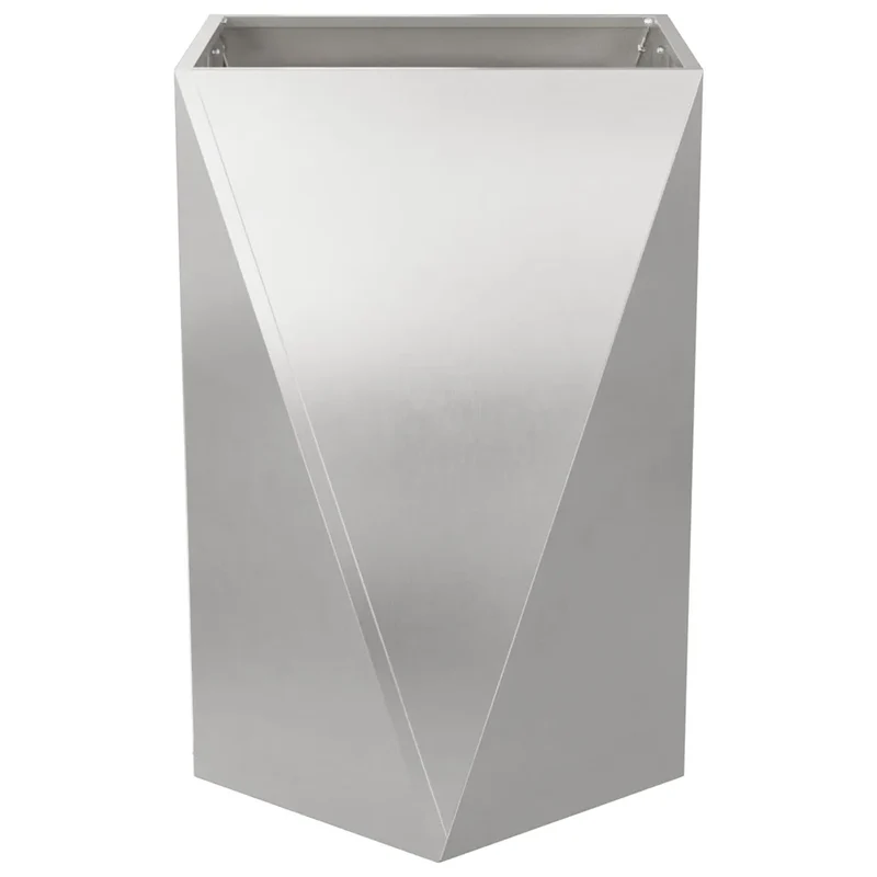 Lot de 2 jardinières rectangulaires modernes pour extérieur 50 x 50 x 75 cm en acier inoxydable argent 02_0053043