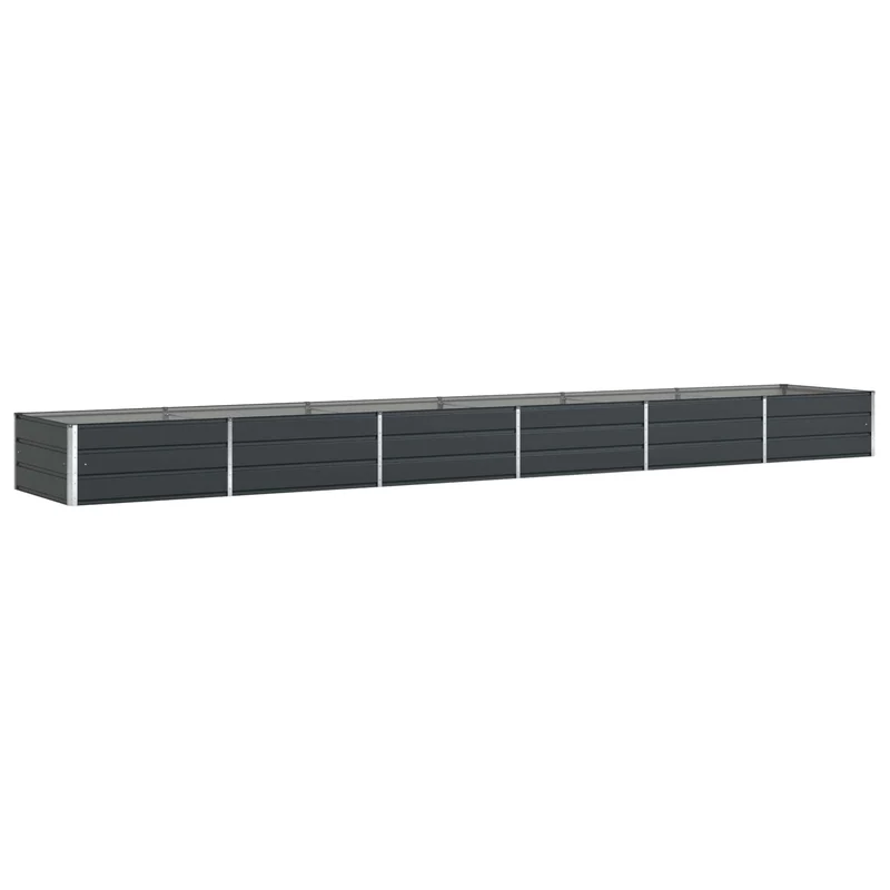 Jardinière moderne en acier galvanisé 195 x 100 x 45 cm usage extérieur esthétique durable en anthracite 02_0059251