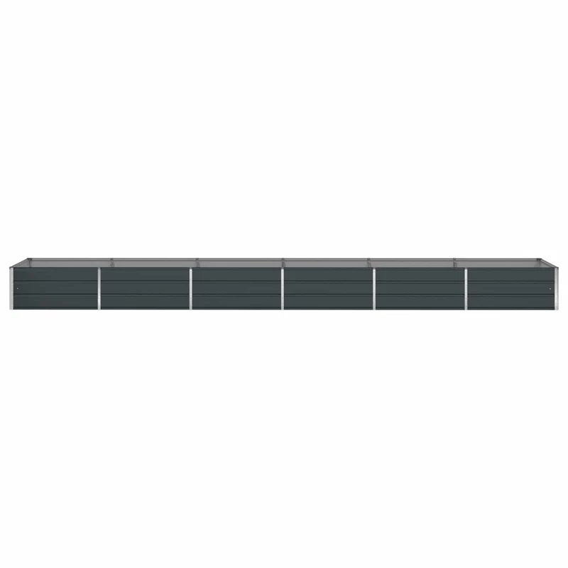Jardinière moderne en acier galvanisé 195 x 100 x 45 cm usage extérieur esthétique durable en anthracite 02_0059251