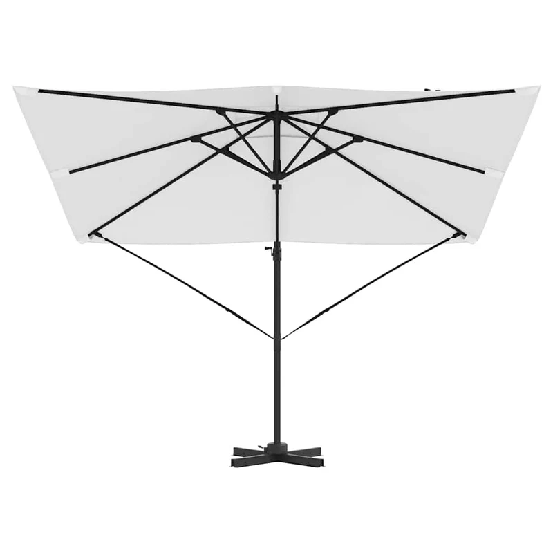 Parasol cantilever rectangulaire 286 x 284 x 265 cm ambiance contemporaine incliné rotatif en aluminium beige 02_0058707