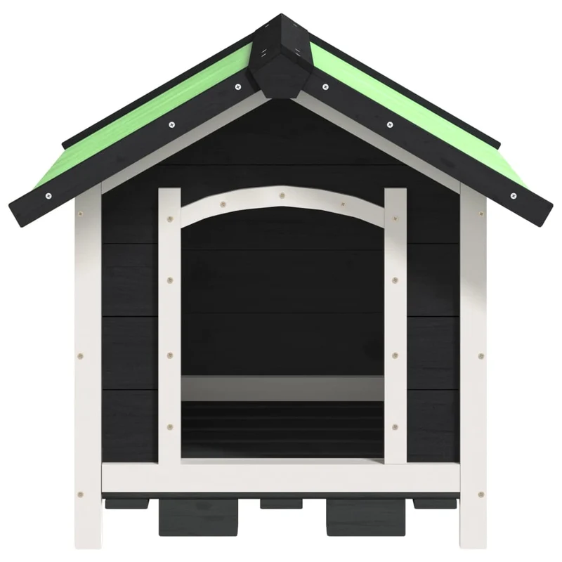 Chenil cage enclos pac animaux 65 x 65 x 61,5 cm bois de pin solide gris 02_0041721