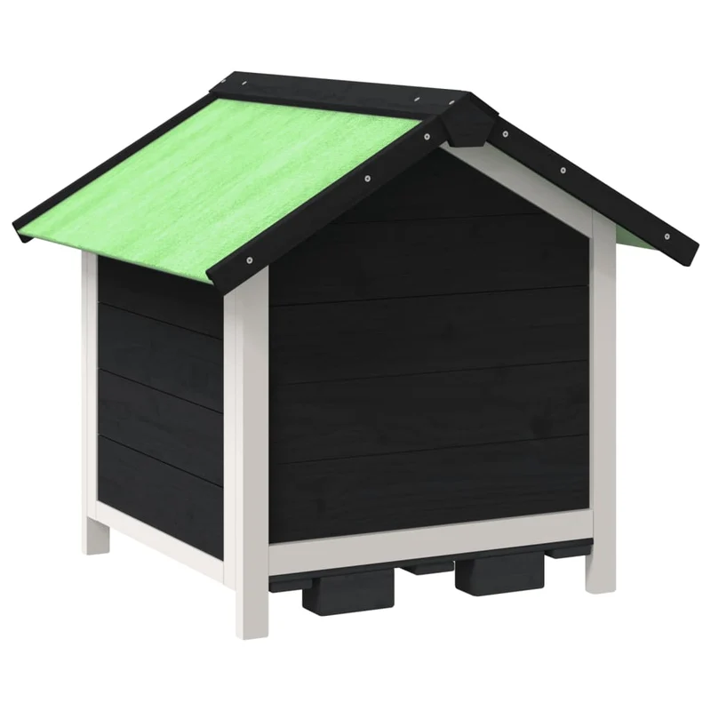 Chenil cage enclos pac animaux 65 x 65 x 61,5 cm bois de pin solide gris 02_0041721