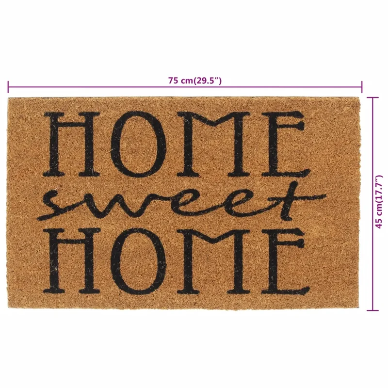 Tapis de porte touffeté naturel intérieur extérieur 45 x 75 cm confort antidérapant décoration en fibre de coco naturel 02_0046183