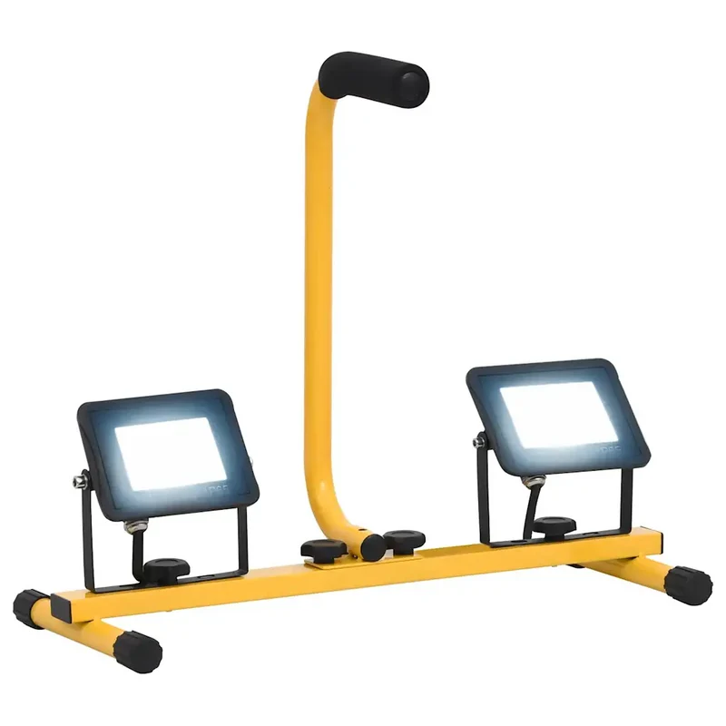 Projecteur à LED avec poignée 44,5 x 18,5 x 37 cm éclairage puissant portable chantier en aluminium noir 02_0046105