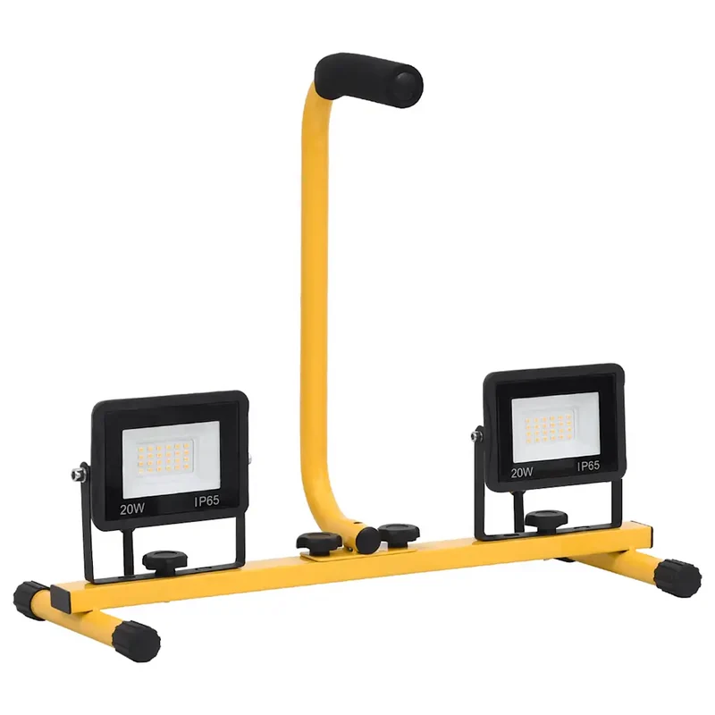 Projecteur à LED avec poignée 44,5 x 18,5 x 37 cm éclairage puissant portable chantier en aluminium noir 02_0046105
