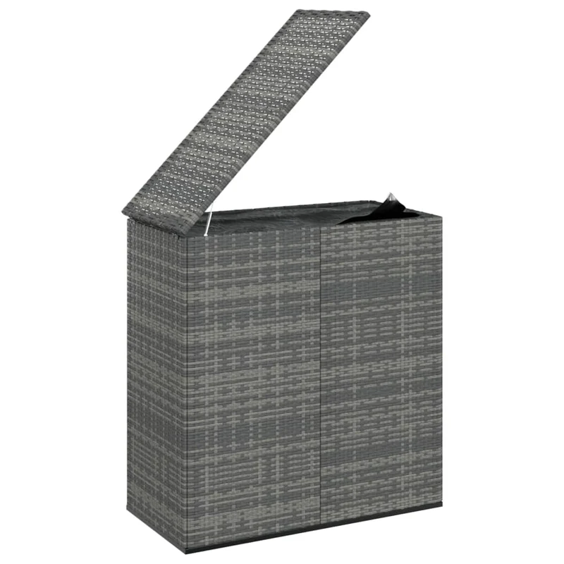 Boîte à coussins coffre de rangement de jardin résine tressée 100 x 49 x 103,5 cm gris 02_0013155
