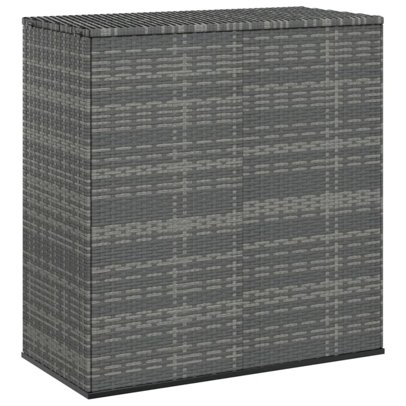 Boîte à coussins coffre de rangement de jardin résine tressée 100 x 49 x 103,5 cm gris 02_0013155