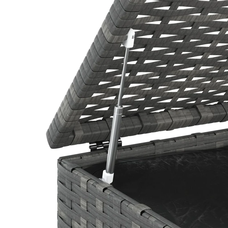 Boîte à coussins coffre de rangement de jardin résine tressée 100 x 49 x 103,5 cm gris 02_0013155