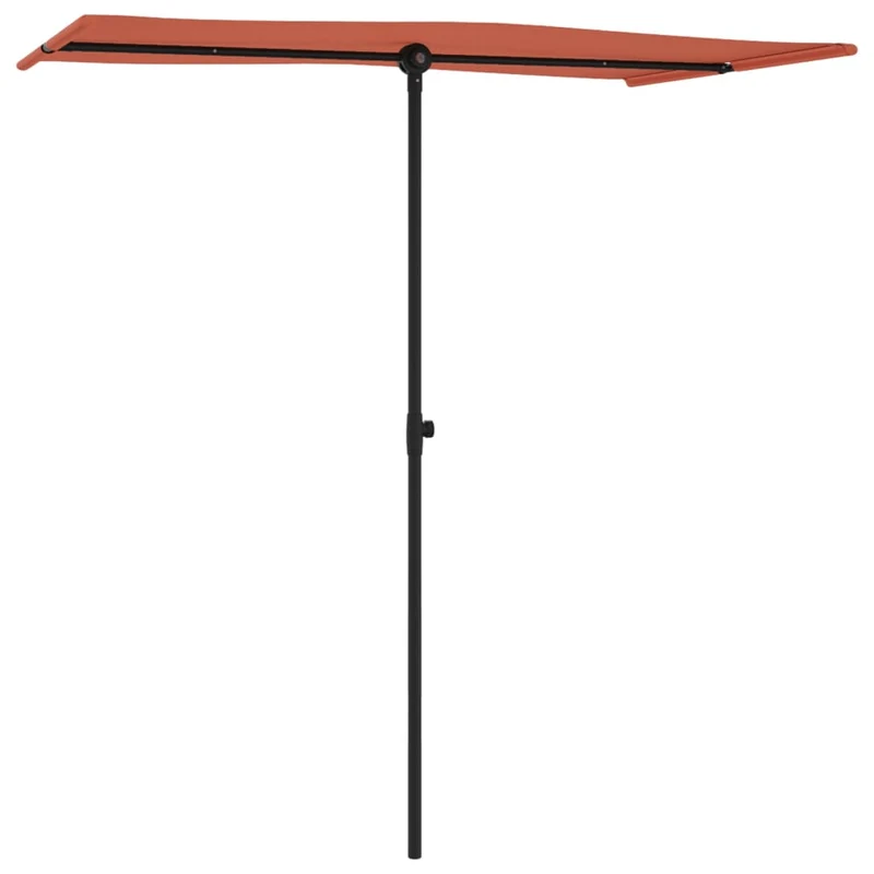 Parasol d'extérieur avec mât en aluminium 180 x 130 cm orange 02_0008218