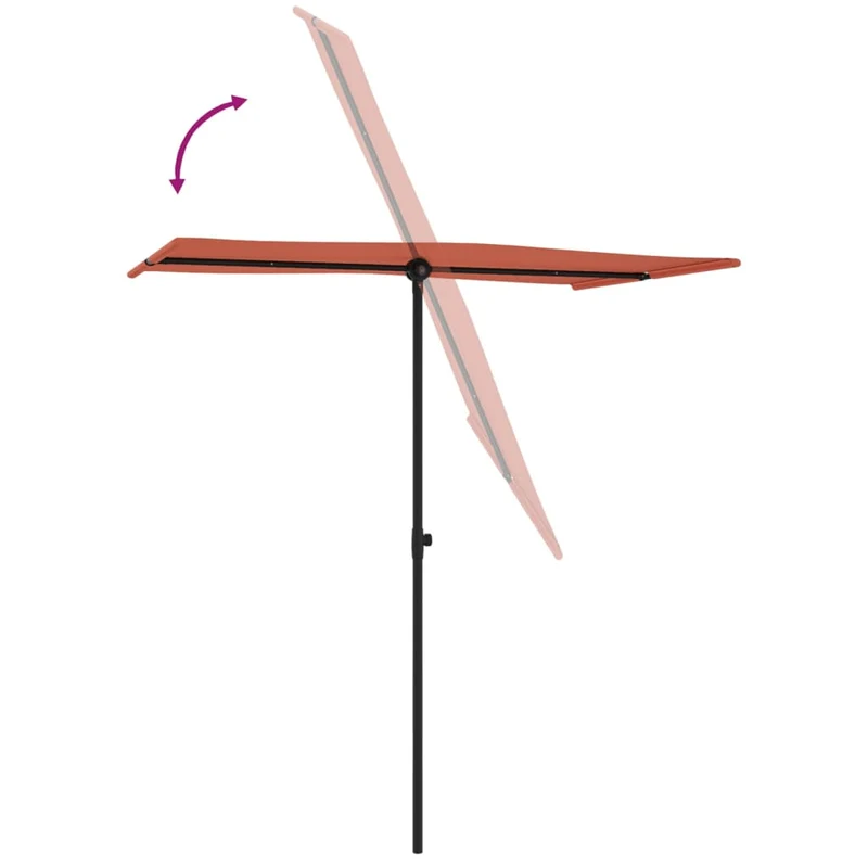 Parasol d'extérieur avec mât en aluminium 180 x 130 cm orange 02_0008218