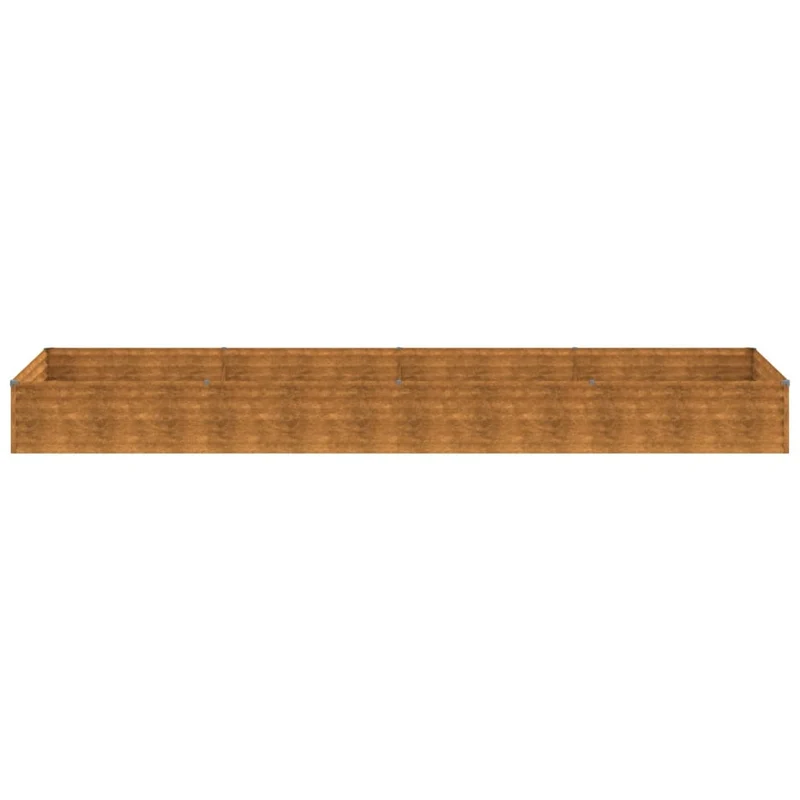 Jardinière bac lit surélevé plantes fleurs terrasse jardin de jardin 387 x 100 x 36 cm acier corten marron 02_0039444