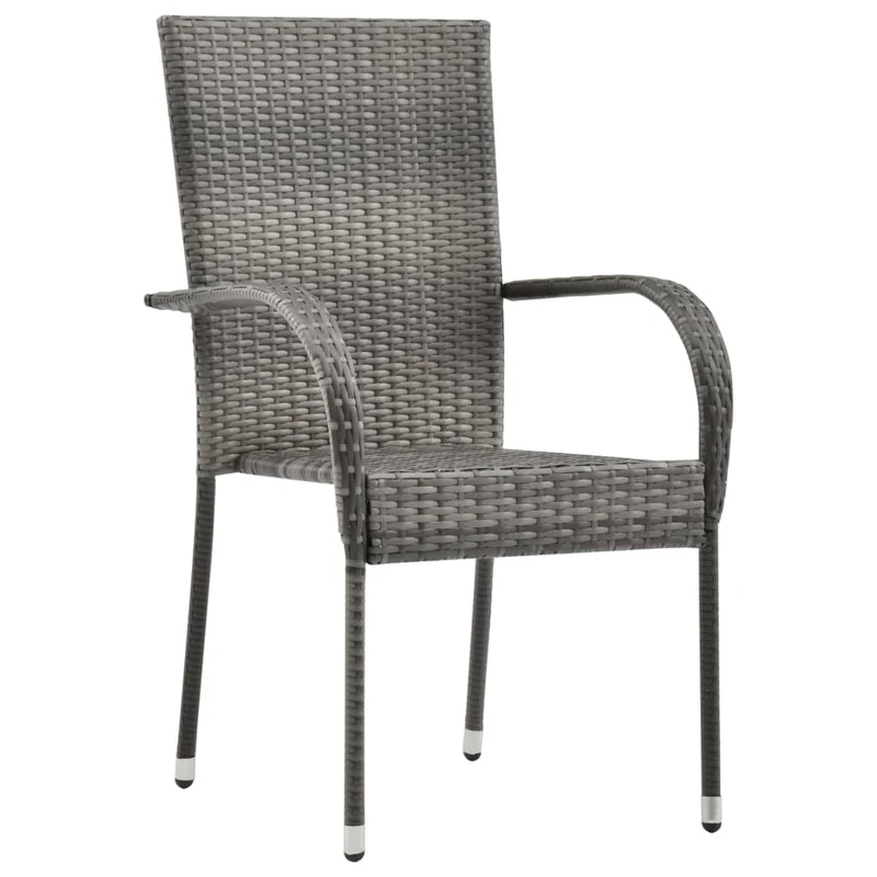 Ensemble de salle à manger de jardin meuble extérieur 9 pièces gris et noir 02_0014096