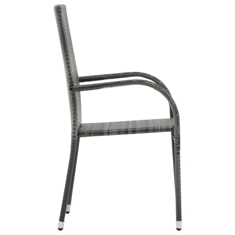 Ensemble de salle à manger de jardin meuble extérieur 9 pièces gris et noir 02_0014096