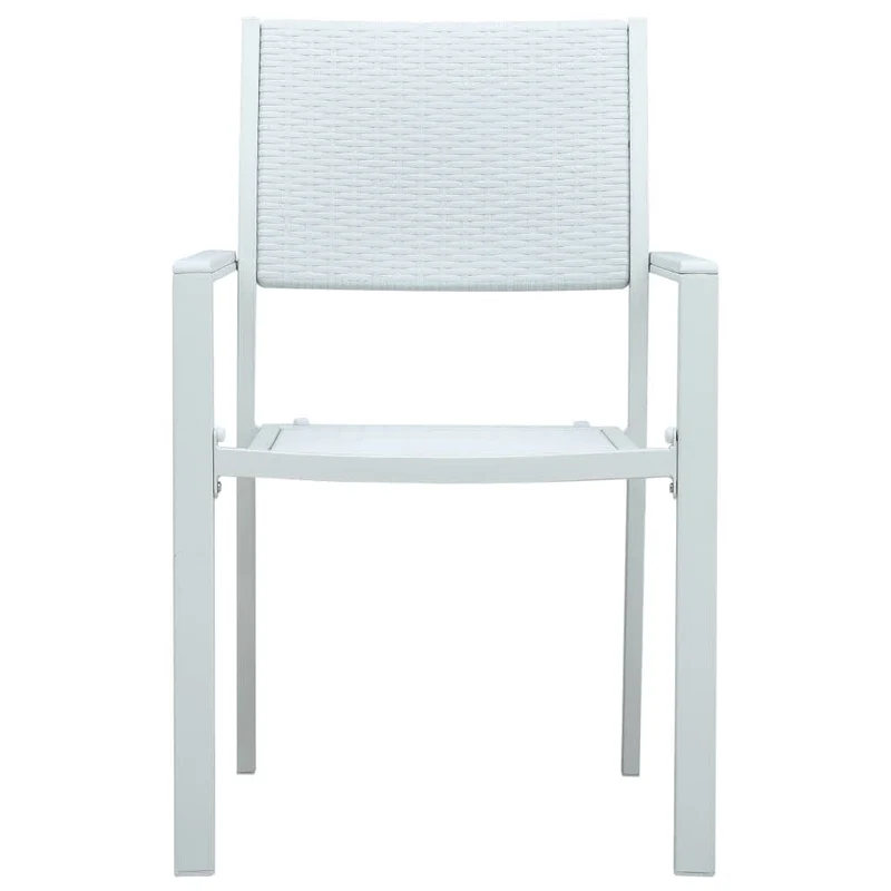 Ensemble de salle à manger de jardin meuble extérieur 7 pièces noir et blanc 02_0014044