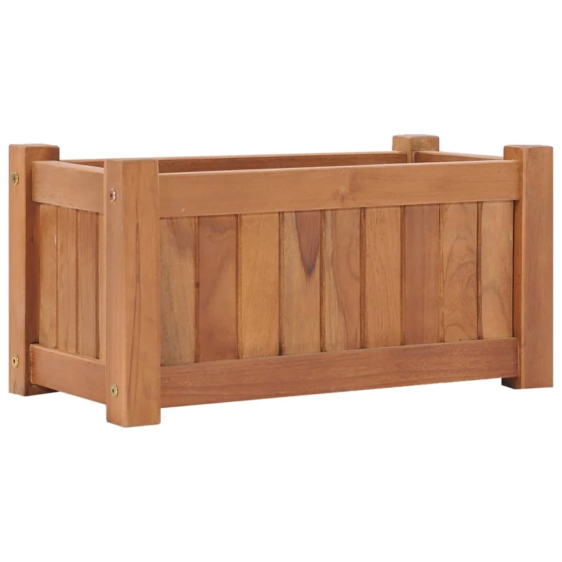Jardinière lit surélevé plantes fleurs jardin 50 x 25 x 25 cm bois de teck solide 02_0000936
