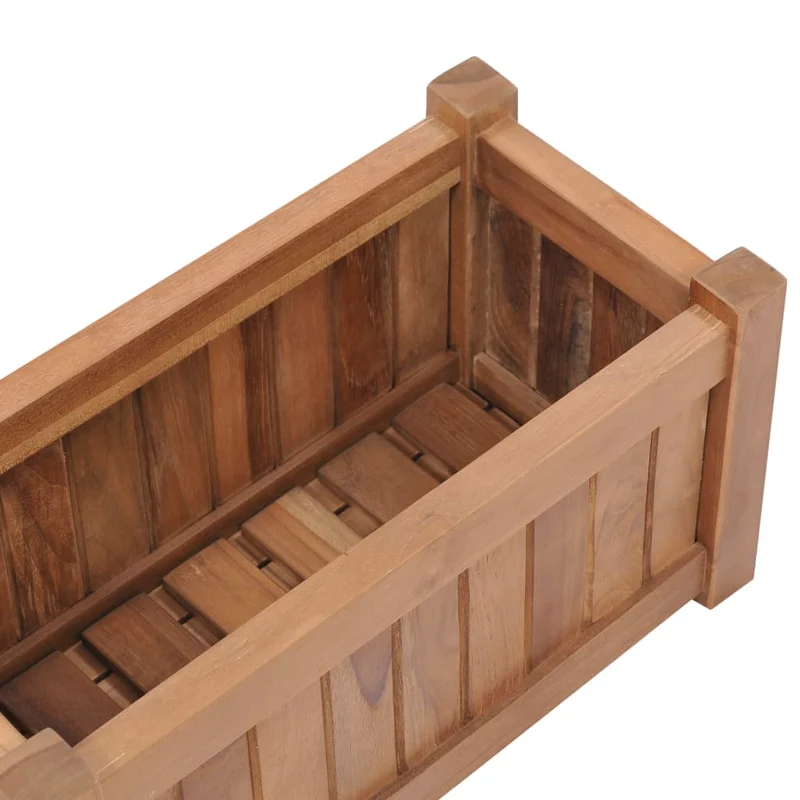 Jardinière lit surélevé plantes fleurs jardin 50 x 25 x 25 cm bois de teck solide 02_0000936