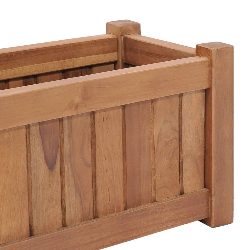 Jardinière lit surélevé plantes fleurs jardin 50 x 25 x 25 cm bois de teck solide 02_0000936