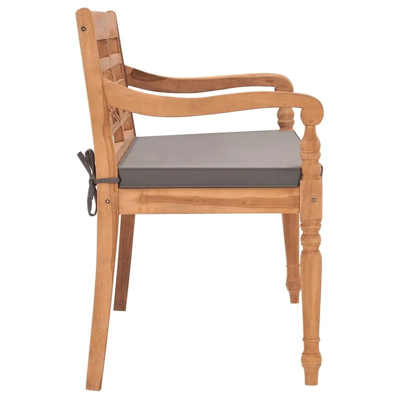 Banc de jardin meuble de patio d'extérieur terrasse avec coussin gris foncé 120 cm bois de teck massif 02_0011076