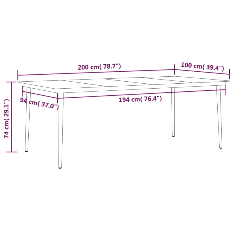 Ensemble de salle à manger de jardin meuble extérieur 9 pièces noir 02_0014116