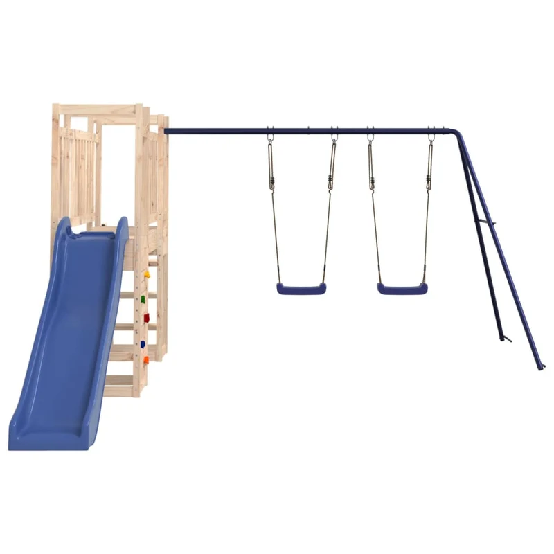 Aire de jeux d'extérieur balançoires toboggan portiques robuste jeux jardin 308 x 461 x 169 cm bois de pin massif 02_0004897