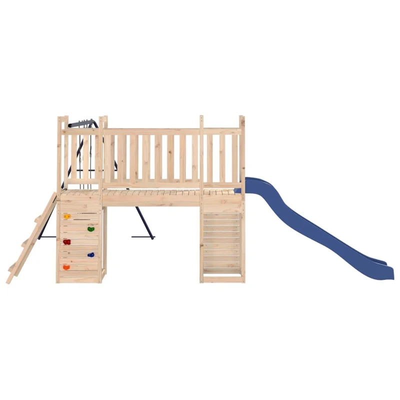 Aire de jeux d'extérieur balançoires toboggan portiques robuste jeux jardin 308 x 461 x 169 cm bois de pin massif 02_0004897