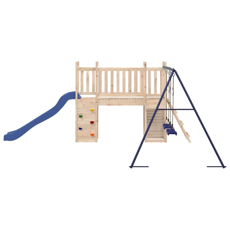 Aire de jeux d'extérieur balançoires toboggan portiques robuste jeux jardin 308 x 461 x 169 cm bois de pin massif 02_0004897