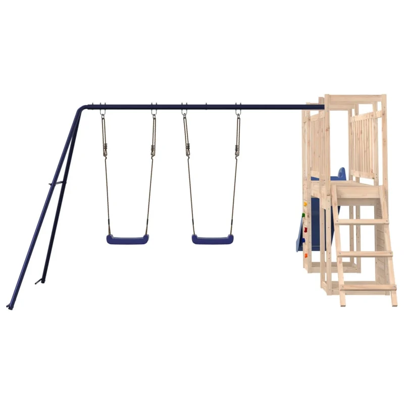 Aire de jeux d'extérieur balançoires toboggan portiques robuste jeux jardin 308 x 461 x 169 cm bois de pin massif 02_0004897