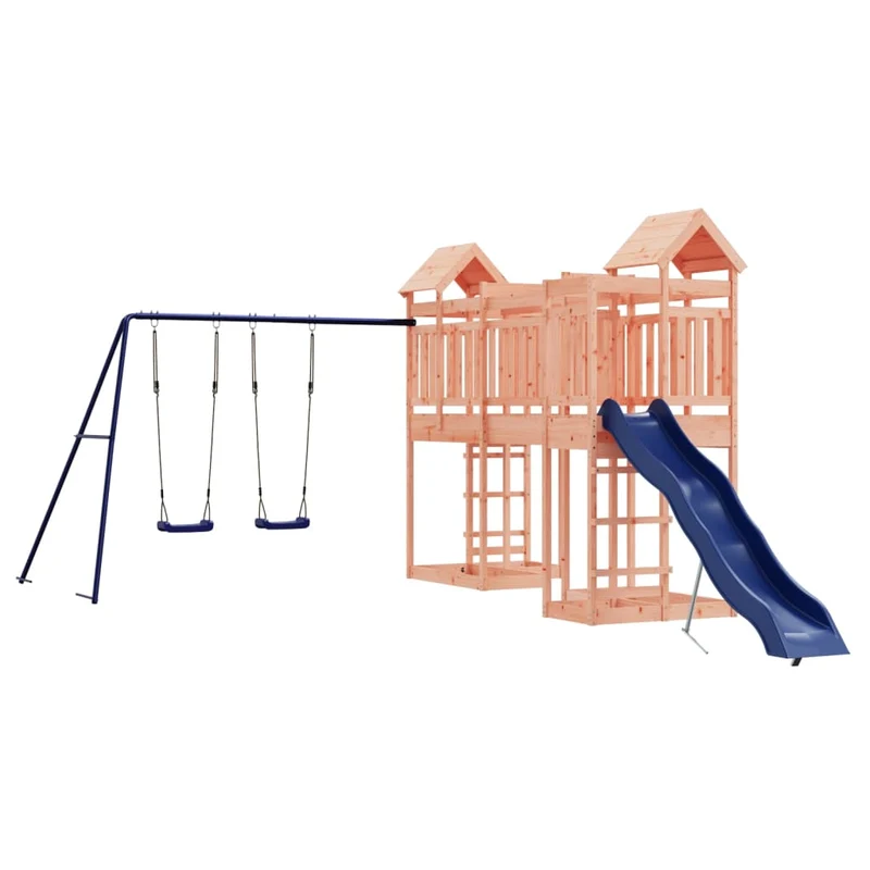 Aire de jeux d'extérieur balançoires toboggan portiques robuste jeux jardin 362 x 585 x 238 cm bois massif de douglas 02_0004691