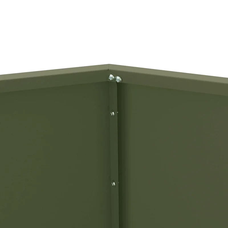 Jardinière rectangulaire extérieure 50 x 50 x 40 cm durable style chic en acier vert olive 02_0053124