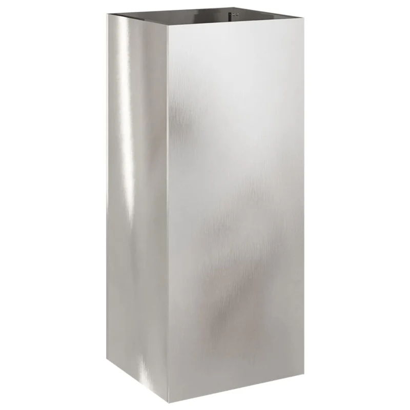 Jardinière bac lit surélevé plantes fleurs terrasse jardin argenté 32 x 29 x 75 cm acier inoxydable Argent 02_0038063