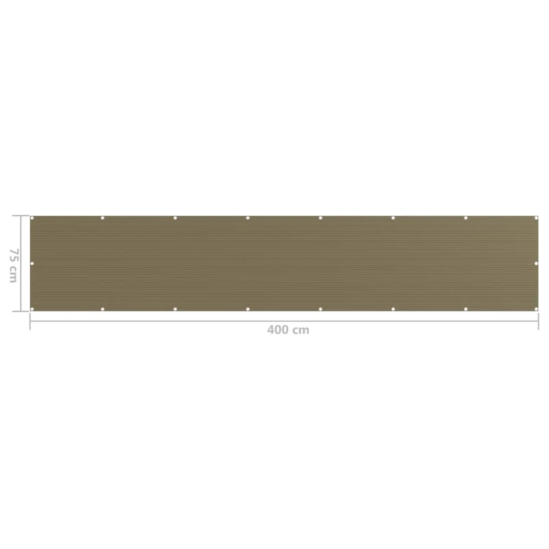 Écran de balcon brise pare vue protection confidentialité taupe 75 x 400 cm PEHD 02_0010383