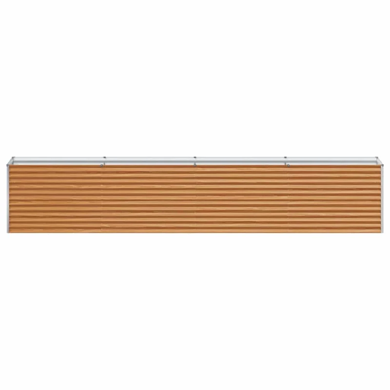 Jardinière surélevée design industriel 390 x 50 x 68 cm résistant aux intempéries facile à entretenir en acier galvanisé marron clair 02_0059042