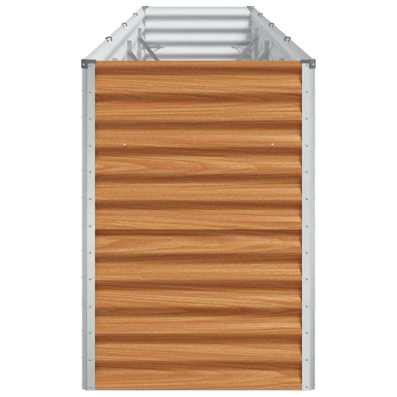 Jardinière surélevée design industriel 390 x 50 x 68 cm résistant aux intempéries facile à entretenir en acier galvanisé marron clair 02_0059042