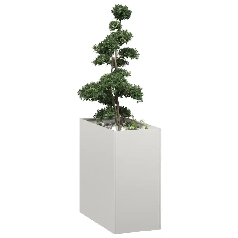 Jardinière design moderne jardin balcon 40 x 80 x 80 cm avec fond ouvert en acier inoxydable 02_0051560