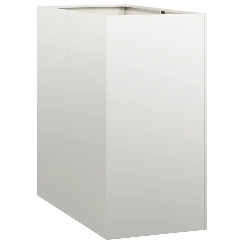 Jardinière design moderne jardin balcon 40 x 80 x 80 cm avec fond ouvert en acier inoxydable 02_0051560